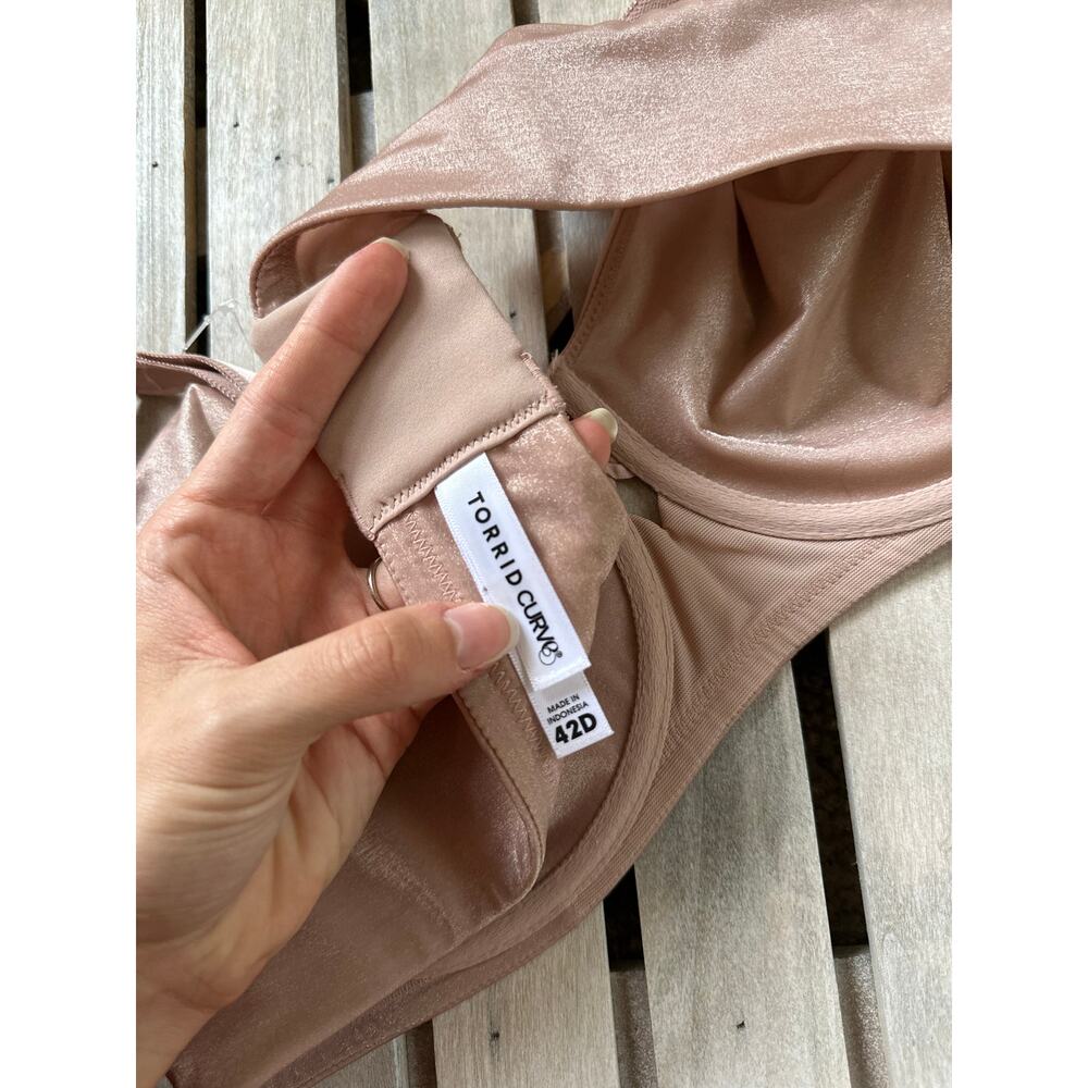 Nwot Torrid Curve Unlined Demi Glossy Mesh Ballet… - image 7